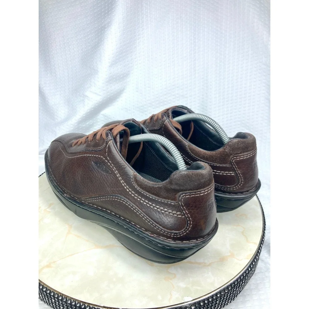 MBT Ajabu Leather Oxford Comfort Shoes Mens Sz 10.5 Brown Orthopedic Rocker Sole